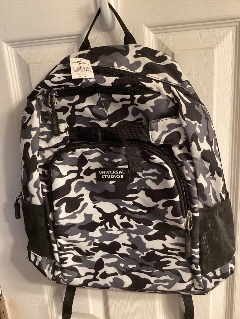 Universal Studios,Black & Gray Camo Backpack 🎒 Never Used